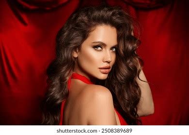 Fashion Lady Sensual Brunette Woman Shiny Stock Photo 2508389687 Shutterstock