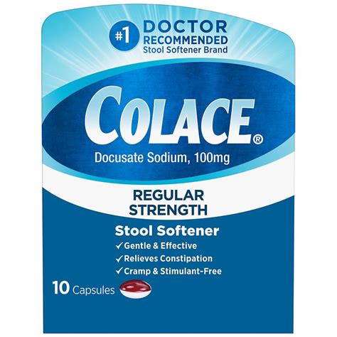 Colace Docusate Sodium Stool Softener Regular Strength Capsules Walgreens