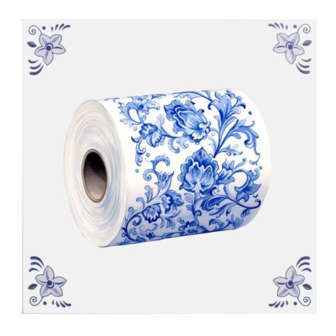 Delfts Blauw Tegeltje WC Papier Design Klompjes