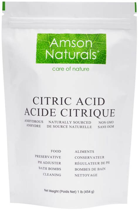 100 Pure Food Grade Citric Acid 1lb Amson Naturals