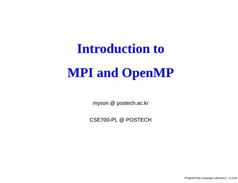 Pdf What Are Mpi And Openmp Programming Language Lab Dokumen Tips