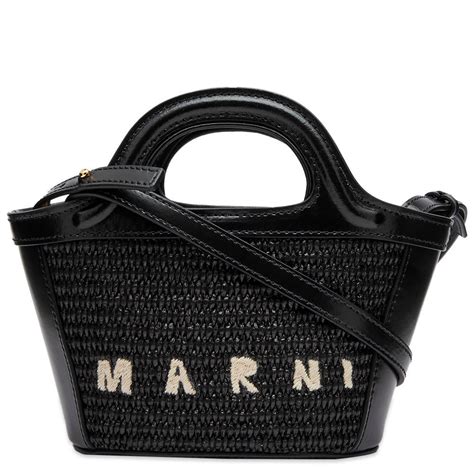 Marni Micro Tropicalia Logo Bag In Black Lyst