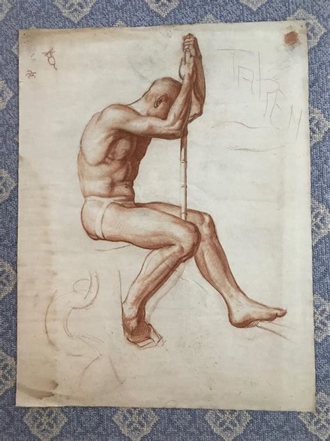 Male Nude Academic Charcoal Drawing Figure Study S Pennsylvania Academy