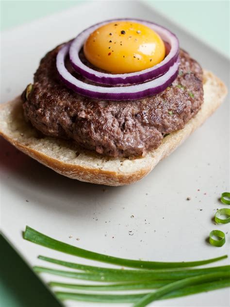 Denmark Inspired Beef Patty Smørrebrød Electric Blue Food