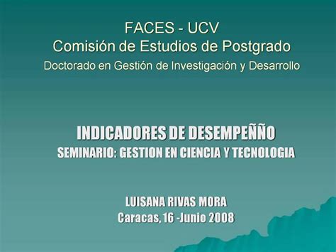 Ppt Faces Ucv Comisi N De Estudios De Postgrado Doctorado En Gesti