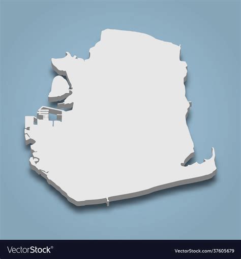 3d Isometric Map Portsea Island Is An Island Vector Image