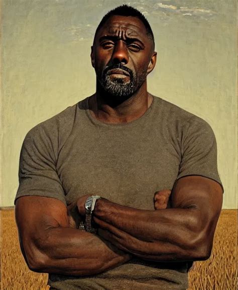 Portrait Of Idris Elba As A Kansas Farmer Art By Stable Diffusion