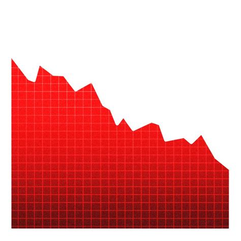 Download Red going down stock icon on transparent background. Financial ...