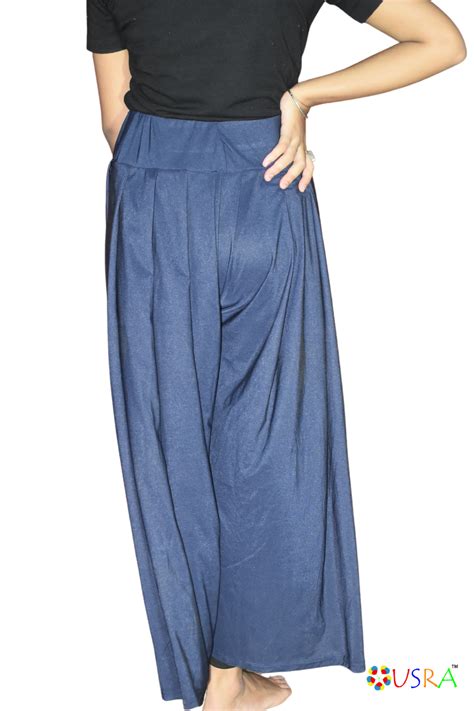 Navy Blue Palazzo Pants For Women Usra