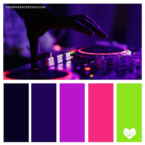 Color Palette Neon Lights — Paper Heart Design