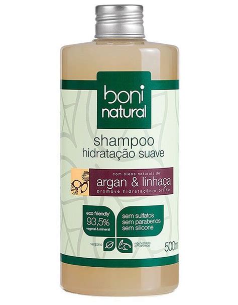 Boni Natural Shampoo Argan e Linhaça 500ml Óleo de argan Argan