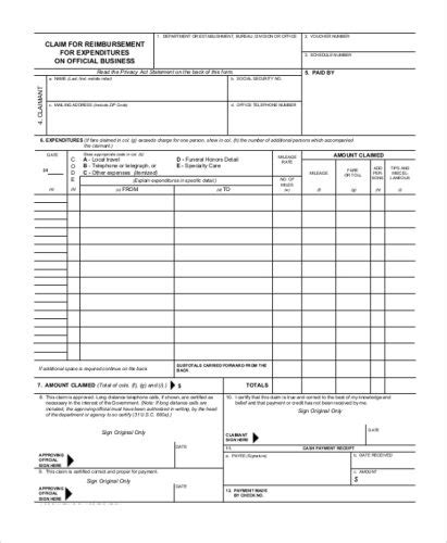 IRS Mileage Reimbursement Form Sample Templateral