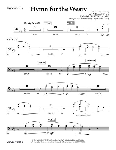 Hymn For The Weary Choral Anthem Satb Trombone Sheet Music Pdf