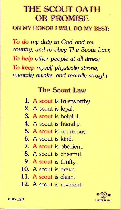 boy scout oath printable That are Inventive | Derrick Website