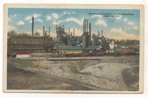 Bethlehem Steel Company Furnaces Factory Railroad Lebanon Pa Vintage