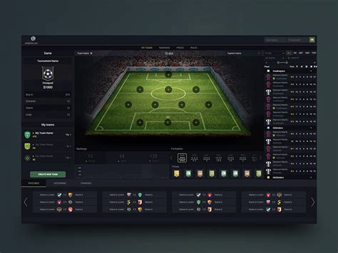 Fantasy Soccer Application Concept Fantasy Soccer Sports Graphic