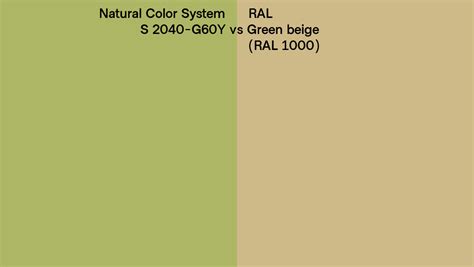 Natural Color System S 2040 G60y Vs Ral Green Beige Ral 1000 Side By