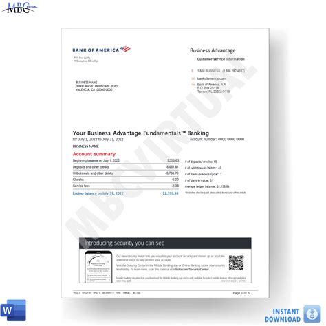 New 2023 Bank Of America Business Statement Template Advantage Fundamentals™ Banking Mbcvirtual