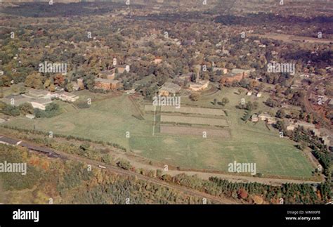 Aerial View Of Amherst College 1950 Stock Photo Alamy