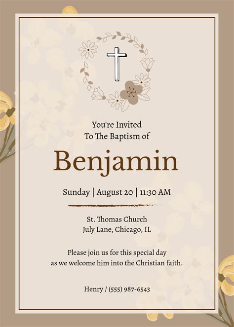 Free Baptism Invitation Templates Editable And Printable