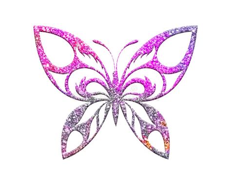 Pink Glitter Butterfly Isolated on White Background Stock Illustration ...