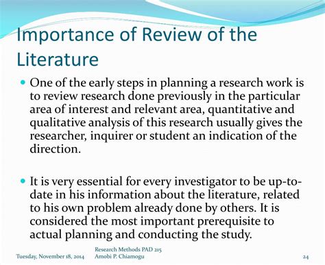 Importance Of Literature Review In Research Methods