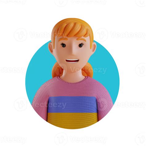 Retrato De Avatar De Dibujos Animados En 3d De Niña 11382105 Png