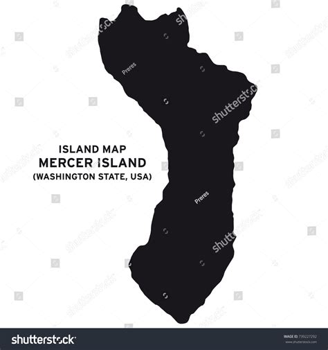 Island Map Mercer Islandwashington State Usa Stock Vector (Royalty Free