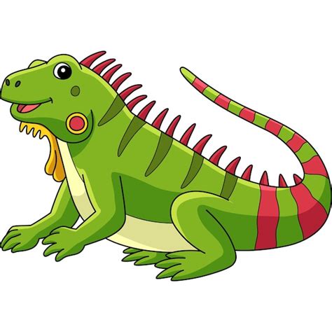 Ilustração de clipart colorida de desenho animado de iguana animal