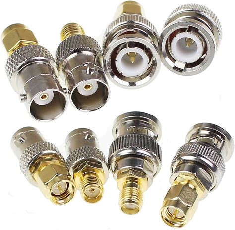 Sma A Bnc Kits Juego De Adaptadores Coaxial Rf Macho Hembra Conector