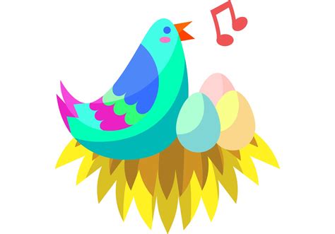 Bird in Nest Vector - Download Free Vector Art, Stock Graphics & Images