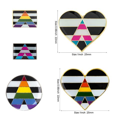 Lgbt Ally Lapel Pin Rectangle Heart Shaped Pride Life