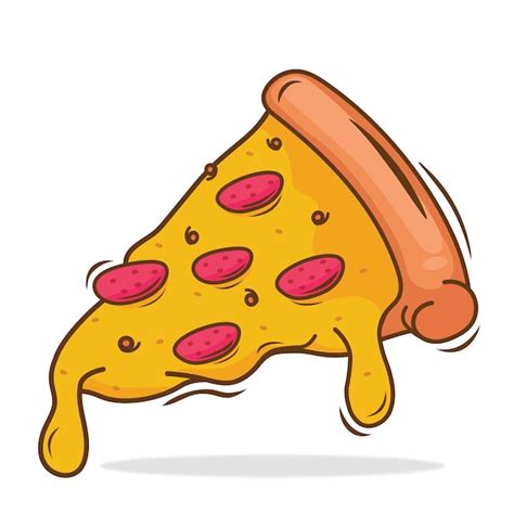 Rebanada De Pizza De Dibujos Animados Con Un Bocado Sacado Vector Premium