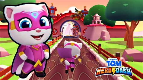 Talking Tom Hero Dash Angela Full Screen Gameplay Android Lilu Youtube