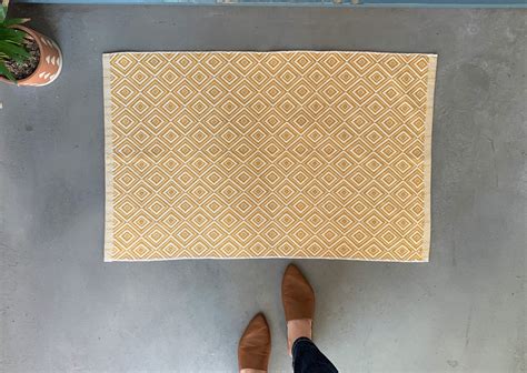 Boho Woven Doormat Accent Rug Mustard Nickel Designs Doormats