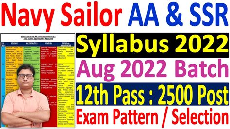 Navy Aa Ssr Aug Syllabus Navy Ssr Aa Exam Pattern