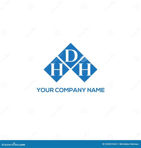 HDH Letter Logo Design on BLACK Background. HDH Creative Initials ...
