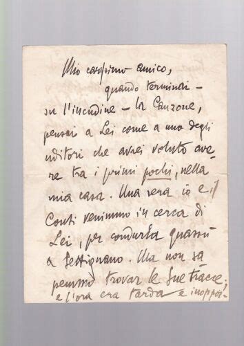 Lettera Di Gabriele D Annunzio Originale Con Autografo Di Pagine Ebay