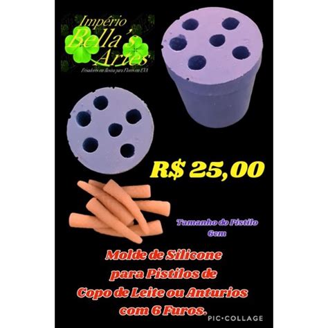 Molde De Silicone Para Pistilos De Copo De Leite 6 Furos Shopee