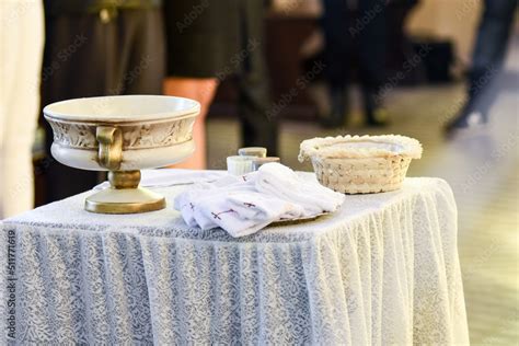 Ceremonia Del Bautismo En Iglesia Bautismo Stock Photo Adobe Stock