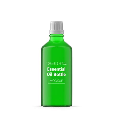 Botella De Aceite Esencial De Vidrio Verde De 100 Ml 3 Oz Aislada