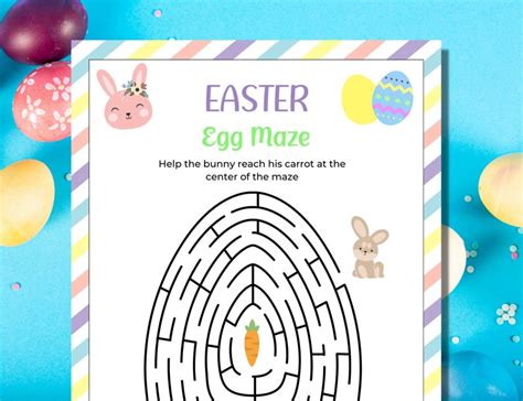 Easter Egg Maze Game Kids Maze Game Printable Easter Games Family Games ...