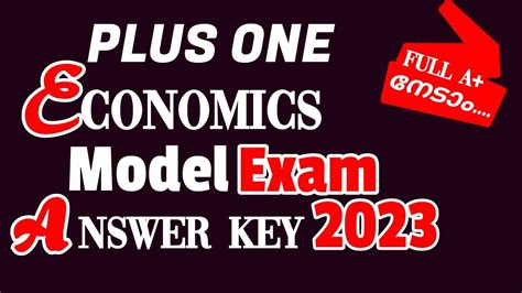 Plus One Economics Model Exam Answer Key Plus One Economics