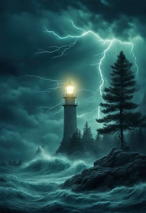 Download Ai Generated Lighthouse Storm Royalty Free Stock Illustration Image Pixabay