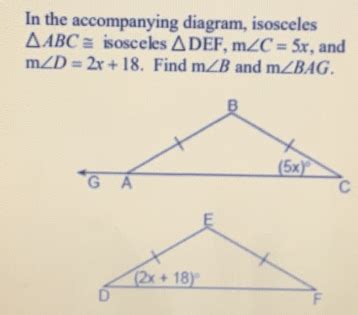 Solved In The Accompanying Diagram Isosceles ABC Isosceles DEF M C