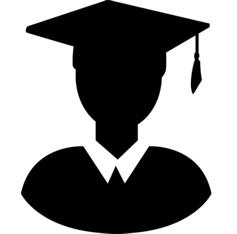 a black and white silhouette of a person wearing a graduation cap with a tassel