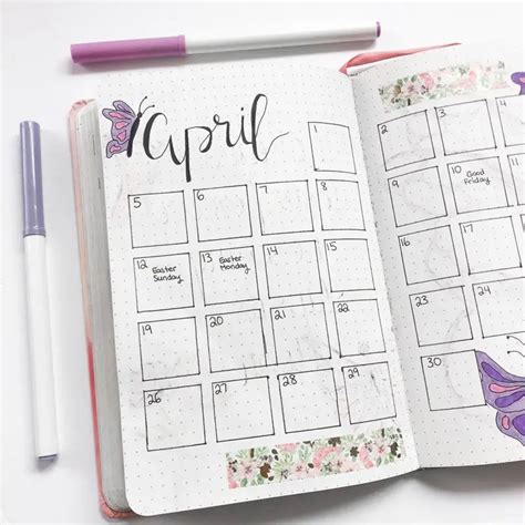 April Bullet Journal Setup: Butterfly Theme - Andrea Peacock