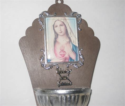 Virgin Mary Madonna Catholic Holy Water Font Bless Our Home - Etsy