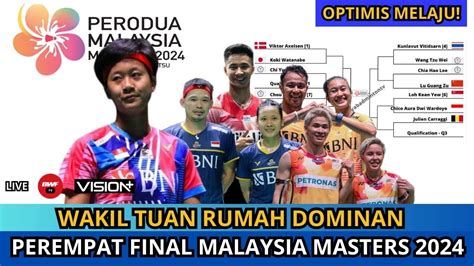 JADWAL PEREMPAT FINAL MALAYSIA MASTERS 2024 DAY 4 PASTI KE SEMIFINAL