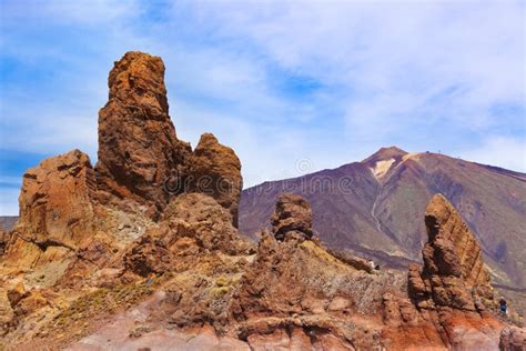 Finger Of God Rock At Volcano Teide In Tenerife Island Canary Stock